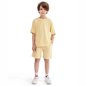Ensemble T-shirt et Short Décontracté de Haute Qualité OEM ODM 2026 pour Enfants – Tenue d'Été 2 Pièces pour Filles et Garçons - Product Image 2