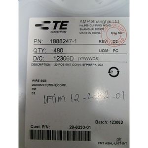 1 ล็อต จำนวน 1440 ชิ้น Tyco Electronics 1888247-1 I/O - อุปกรณ์และอะไหล่เซมิคอนดักเตอร์ระดับโลกที่เชื่อถือได้ - Product Image 3
