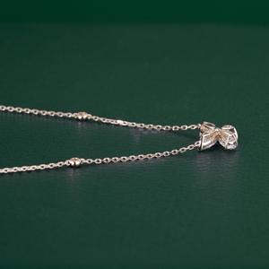 Collier pendentif papillon en diamant de laboratoire taille marquise et poire, chaîne en or massif 14 carats, bijoux raffinés pour usage quotidien - Product Image 5
