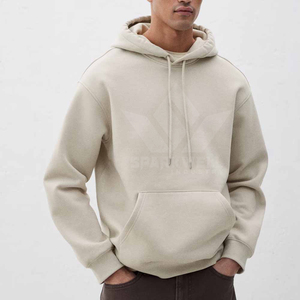 เสื้อฮู้ดดี้ผู้ชายไซส์ใหญ่ สีขาว ผ้าฝ้าย 100% เฟรนช์เทอร์รี่ สไตล์ลำลอง สีพื้น มีกระเป๋า ทรงปกติ ใส่ได้ในฤดูใบไม้ร่วง - Product Image 4