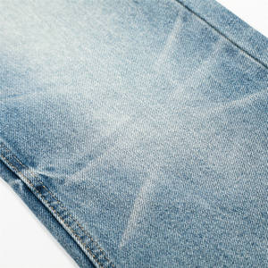 Jean en denim bleu délavé coupe large et droite, effet dégradé, design déchiré, haute qualité, style urbain - Product Image 6