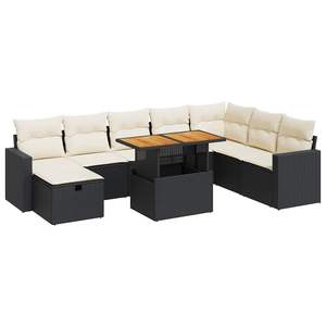 Conjunto de Sofá de Jardín de Ratán Sintético Marrón con Patas Ajustables Grandes, Muebles de Exterior Cómodos y Elegantes - Product Image 2