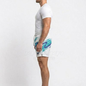 Shorts de basketball décontractés premium à taille mi-haute, 100 % coton, maille respirante, séchage rapide, avec cordon de serrage, service OEM pour hommes - Product Image 4
