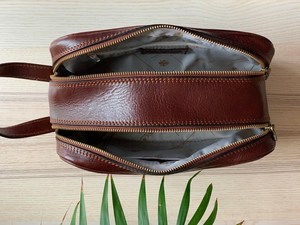 Neceser de Viaje de Cuero Genuino con Apertura Amplia, Impermeable, para Hombre, para Afeitar y Cosméticos, LYG-0178 - Product Image 4