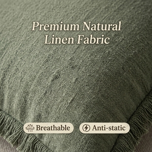Housse de <span class=keywords><strong>coussin</strong></span> carrée en lin à franges style bohème, décorative pour canapé d'hôtel et chambre à coucher, vente en gros OEM - Product Image 3
