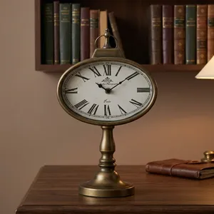 Vintage Brass Mantel <b>Clock</b> Antique Shelf <b>Clock</b> Decorative Tabletop Timepiece Classic <b>Retro</b> Home Office Living Room Decor Wholesa - Product Image 6