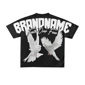 Camiseta de Hombre BRANDNAME, Personalizable, Corte Regular, Manga Corta, Cuello Redondo, Estilo Urbano, Estampado, 100% Algodón, Logotipo Tejido en la Parte Delantera - Product Image 3