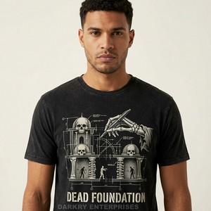 Fabricant professionnel de t-shirts personnalisés, t-shirt graphique avec dessin de squelette, t-shirt vintage esthétique sombre pour homme, t-shirt streetwear en coton - Product Image 1