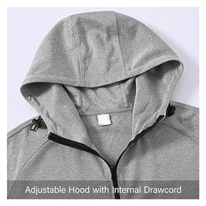 ชุดวอร์มผู้ชายแบบมีซิป เสื้อแจ็คเก็ตมีฮู้ด กางเกงวอร์มสำหรับวิ่งและเล่นกีฬา พร้อมกระเป๋าซิป สวมใส่สบาย - Product Image 3