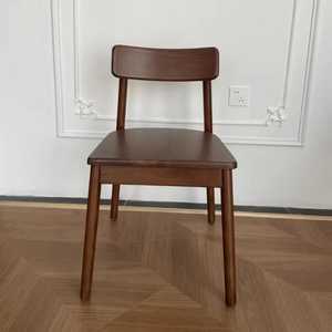 Chaise de salle à manger moderne en bois massif noir, design dossier échelle, assise confortable pour cuisine, chaise d'appoint professionnelle pour restaurant et café - Product Image 6