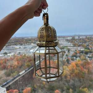 Moroccan Style Metal And Glass Luxury Ramadan <b>Lantern</b> Hanging <b>Lanterns</b> <b>Candle</b> <b>Holder</b> For Eid Decoration Items Cheap Price - Product Image 1