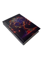 Carnet de notes en cuir véritable avec couverture rigide, design Arbre de Vie, couleur noire, reliure cousue, pages blanches, journal d'écriture