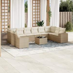 Set Divano da Giardino Beige e Bianco Crema - Product Image 1