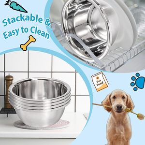 Bols pour chien et chat en acier inoxydable de qualité supérieure, grande capacité, écologiques, étanches, portables, lavables au lave-vaisselle, faciles à nettoyer - Product Image 6