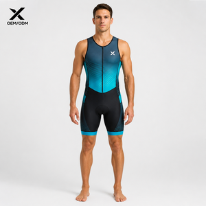 Combinaison de triathlon X Sports City, couleur dégradée, respirante, en spandex et nylon, fermeture éclair intégrale sur le devant, logo, taille adulte, fabricant direct, OEM - Product Image 1