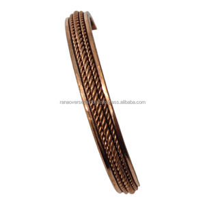 Bracelet en cuivre pour thérapie biomagnétique, bracelet en cuivre massif pur avec doubles aimants pour une récupération améliorée et un équilibre corporel général - Product Image 4