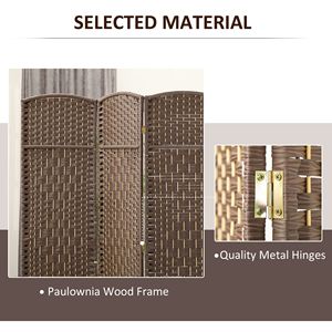 Divisorio Pieghevole a 3 Pannelli Alto 6 Piedi in Legno Marrone, Schermo per Privacy Tradizionale da Interno per Casa e Ufficio - Product Image 6