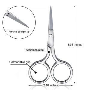 Tijeras para el pelo de la nariz, tijeras para el vello facial, tijeras pequeñas de acero inoxidable con punta recta para cejas - Product Image 2