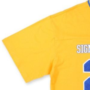 เสื้อยืดฟุตบอลเชนิลล์ไซส์ใหญ่พิเศษลาย Sigma Gamma Rho สีทอง สำหรับทุกเพศ เสื้อผ้าชมรมกรีก สไตล์กีฬาพรีเมียมลำลอง - Product Image 4