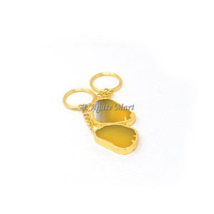 Porte-clés en tranche d'agate bleue de haute qualité, cristaux de pierres semi-précieuses pour la guérison, boules de pierres précieuses métaphysiques, vente en gros - Product Image 4