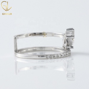 Marquise Cut Moissanite Diamond <b>Ring</b>, Round Cut Diamond Swirl <b>Ring</b>, <b>925</b> <b>silver</b> <b>ring</b>, Prong Setting Diamond <b>Ring</b> - Product Image 5