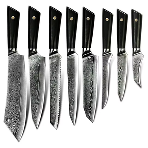 Professional 5-Piece Damascus Steel Handmade Chef Kitchen <b>Knives</b> Plastic Handles Drop Point <b>Blade</b> OEM Customizable-MS Enterprise - Product Image 2