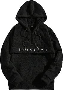 Sudadera con capucha de forro polar Sherpa premium, gruesa, de lana de cordero, cálida, con media cremallera, extragrande, cortavientos, para invierno, informal, para exteriores, para hombre, DDP - Product Image 3
