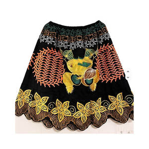 Jupe longue à imprimé floral, vintage, taille basse, droite, en coton brodé, pour femmes, basiques, assorties à toutes les tenues, pour l'automne - Product Image 2