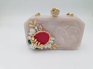 Bolso de mano de resina con efecto piedra, acrílico, para mujer, tipo bandolera, para fiesta, de noche, estilo celebridad, con efecto mármol - Product Image 3