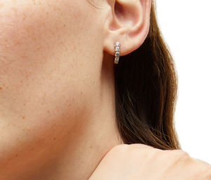 <b>Hoops</b> Earrings Diamond Earrings Gold and <b>Silver</b> Earrings Natural and Lab Grown Diamonds Earrings <b>Hoops</b> Fine Jewelry for Women - Product Image 3