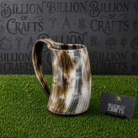 Mug à boire artisanal en corne de buffle, forme naturelle, poli, style rustique, objet de collection, corne naturelle, style Viking