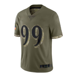 Nouvelle Arrivée Maillot de Football Américain Personnalisé Imprimé Vente en Gros Grande Taille Jaune Maille Authentique Dégradé Court Respirant Séchage Rapide - Product Image 5