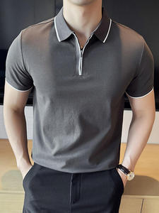เสื้อโปโลแขนสั้นถักสำหรับผู้ชายแบบสั่งทำพิเศษจาก MRI สีพื้น ดีไซน์ซิป ¼  ระบายอากาศได้ดี ทรงปกติ ผลิตจากโพลีเอสเตอร์ - Product Image 6