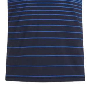 Men's <b>Navy</b> Blue Striped Sublimation Polo Shirt Short Sleeve Lightweight Athletic Wear Comfortable Golf Clothing for Sports - Product Image 6