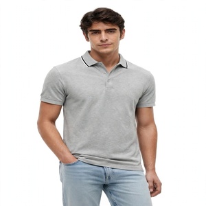 Camiseta Polo de Algodón Gris para Hombre, Manga Corta, Informal, Verano, Corte Ajustado, Personalizable, Lisa, Básica, Fabricante de Ropa - Product Image 1
