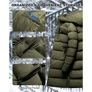 Veste fonctionnelle pour homme, idéale pour le froid, parka d'hiver à capuche, fermeture éclair intégrale, plusieurs poches, manches longues, pour la randonnée et le camping en plein air - Product Image 3