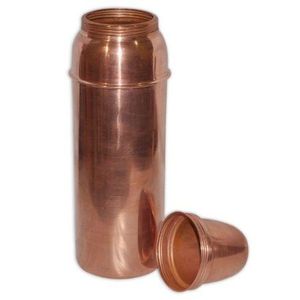 Bouteille d'eau en cuivre avec couvercle, design minimaliste portable pour les voyages - Product Image 5
