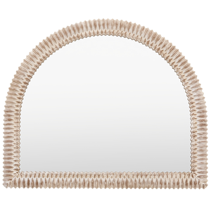 กรอบกระจกตกแต่งผนังสีขาวแบบทำมือ ดีไซน์ครึ่งวงกลม กระจกตกแต่งสไตล์โมเดิร์นสำหรับห้องนั่งเล่นและห้องนอน - Product Image 2