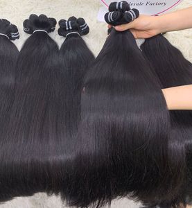 Vente en gros trame de cheveux Remy bruts vietnamiens raides naturels extensions de tressage de couleur noire tressage pré-étirement de cheveux humains - Product Image 2