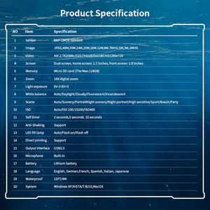 Cámara Digital Sumergible HD 2.7K 48MP, Pantalla Dual de 2.7 y 1.8 Pulgadas, Cámara Portátil para Buceo y Natación - Product Image 6