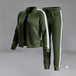 Conjunto Deportivo de 2 Piezas para Mujer, Pantalones Largos de Invierno con Diseño de Logotipo Personalizado al por Mayor, Traje de Gimnasio con Cremallera, Ropa Deportiva para Mujer - Product Image 6