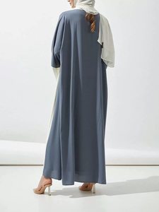 Superior Quality Middle Eastern <b>Islamic</b> Women's Abaya Cardigan Long Hidjab Robe Breathable Polyester Ankle Length OEM - Product Image 3