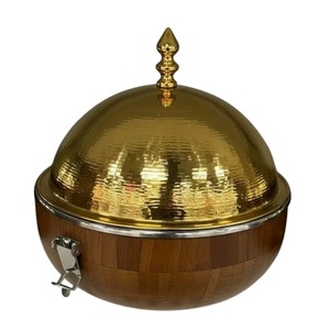 Hot Selling Stainless Steel Casserole Pot With Gold Lid Traditional Chinese Design Durable Metal Construction Round Shape - Product Image 3