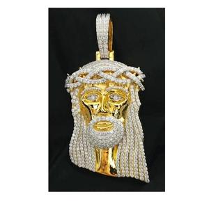 Pendentif hip-hop personnalisé de qualité supérieure, plaqué or, avec diamants, pour un look urbain tendance, disponible au meilleur prix - Product Image 3
