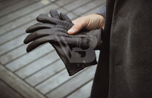 Customized Black Leather Driving <b>Gloves</b> for Men <b>Thin</b> Winter Safety <b>Gloves</b> with OEM Service Pakistan Made Leather <b>Gloves</b> - Product Image 5