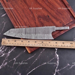 Cuchillo de chef hecho a mano de acero de Damasco con hoja en bruto tipo Drop Point, filo afilado OEM, mango personalizado, 10 pulgadas de longitud total, para cocina DIY - Product Image 2