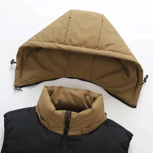 Professional Service Custom Winter Puffer Vest for Men <b>Hooded</b> Sleeveless <b>Body</b> <b>Warmer</b> <b>with</b> Zipper OEM Factory Pakistan - Product Image 6