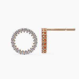 Pendientes de Diamantes Redondos de Oro de 14K de Primera Calidad, con Diamantes Creados en Laboratorio, 0.38CT, Pendientes de Diamantes Clásicos para Mujer - Product Image 2