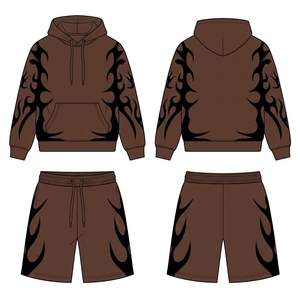 Conjunto de Sudadera con Capucha y Pantalones Cortos de Forro Polar con Estampado Personalizado, Marca Privada OEM, Proveedor Mayorista - Product Image 3