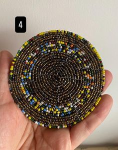 Handmade beaded maasai coasters, recycled beads, beautiful and vibrant coasters - Product Image 1